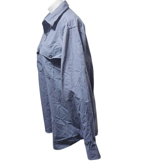 Michael Brandon button front shirt long sleeve blue XL cotton blend - Picture 3 of 8